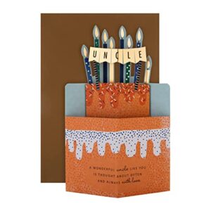 hallmark 3d birthday card for uncle – cake and candles design
