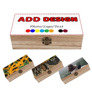 custom wooden storage box with lid and lock, personalized design your keepsake box with picture text, add photo logo decorative wooden box for home decor storage