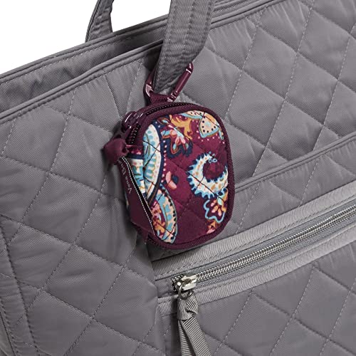 Vera Bradley Women's Cotton Bag Charm for Airpods, Paisley Jamboree - Recycled Cotton, One Size
