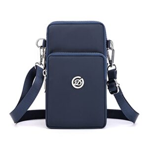 tubgiiks small size crossbody cell phone purse for women man,mini shoulder handbag messenger bag wallet (blue)