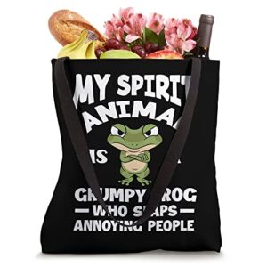 My Spirit Animal Is A Grumpy Frog Lover Funny Frog Tote Bag