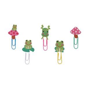 toyvian fun frog paper clips, creative animal shape, small paper clips bookmarks, cute paper clips frog mushroom paper clips, funny desk accessories decor, markers for office supplies 5 pieces