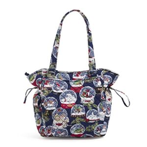 vera bradley women’s cotton glenna satchel purse, snow globes – recycled cotton, one size