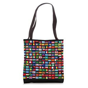 flags of the countries of the world graphic cool designs tote bag