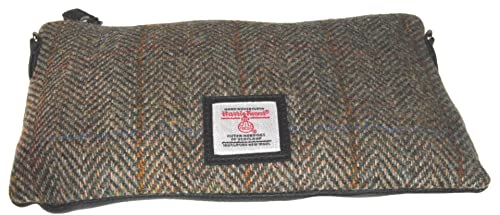 Real Harris Tweed Scotland Clutch Bag - Green Herringbone
