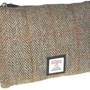 Real Harris Tweed Scotland Clutch Bag - Green Herringbone