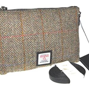 Real Harris Tweed Scotland Clutch Bag - Green Herringbone