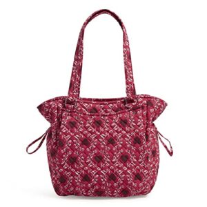 vera bradley women’s cotton glenna satchel purse, imperial hearts red – recycled cotton, one size
