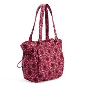 Vera Bradley Women's Cotton Glenna Satchel Purse, Imperial Hearts Red - Recycled Cotton, One Size