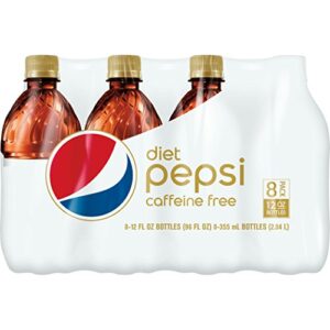 pepsi diet caffeine free bottles (8 count, 12 oz each)