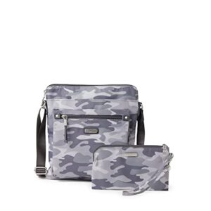 baggallini womens go bagg with rfid phone wristlet, grey camo print, one size us