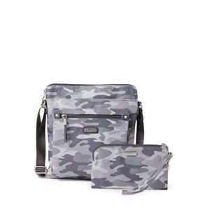 Baggallini womens Go Bagg with RFID Phone Wristlet, Grey Camo Print, One Size US