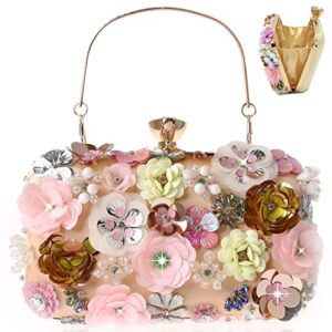 BBTT.ful Women Clutches Flower Evening Handbag Chain Strap Shoulder Bag handbag Wedding bag purse