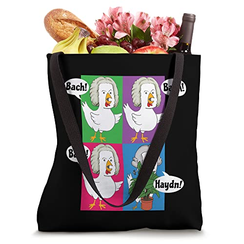 Bach Bach Bach Haydn Chickens Funny Music Composer Pun Tote Bag