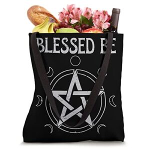 Satanic I Wiccan I Pentacle I Pentagram I Blessed Be Tote Bag