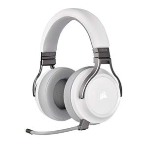 corsair virtuoso rgb wireless gaming headset – high-fidelity 7.1 surround sound w/broadcast quality microphone – memory foam earcups – 20 hour battery life – works with pc, ps5, ps4 – white, premium