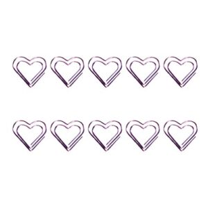 nuobesty 20pcs love heart shaped paper clips holder metal note clips bookmark marking clamp page marker document organizing clip for office school wedding decoration purple