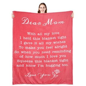 blamezi gifts for mom mother’s day, valentines day birthday gifts for mom, personalized throw blanket i love you birthday gifts to my mom from daughter son