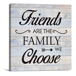 lameila friend sign inspirational wall art prints canvas painting rustic friends are the family we choose positive print country home decor 8″ x 8″