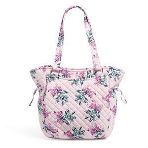 vera bradley women’s cotton glenna satchel purse, happiness returns pink – recycled cotton, one size