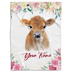 Ogoprints Baby Highland Cow Super Soft Plush Blanket for Bedroom Living Room Bed Sofa - 3 Sizes (50x60 in, Baby Highland Cow)