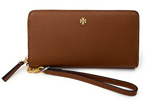 Tory Burch Women's Emerson Wristlet Zip Continental Wallet (Moose)