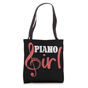 piano girl funny music player musician graphic tote bag