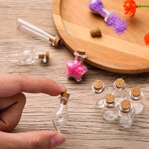 140 Pcs Small Mini Glass Bottles Jars with Cork Stoppers Wishing Bottle Potion Bottles Spell Jars Apothecary Bottles Glass Vials with Corks Decorative Bottles Drifting Bottle for Wedding DIY, Mixed