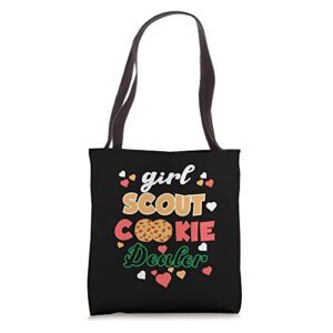 scout cookie dealer funny cookie lover scouting tote bag