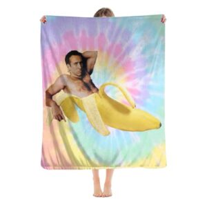 banana ultra-soft micro fleece blanket flannel blankets room decoration for all seasons 60″x50″