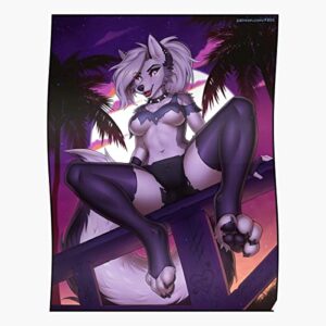so sexy loona poster, helluva boss loona poster, aesthetic wall art print trending posters canvas for home college dorm room decor, gifts for fans family and friends, 24 x 36 inch