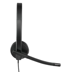 Logitech H570e Wired Headset, Stereo Headphones with Noise-Cancelling Microphone, USB, In-Line Controls with Mute Button, Indicator LED, PC/Mac/Laptop - Black