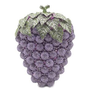 tngan women cute grape evening clutch sparkling full rhinestones purse banquet prom shoulder bag, lavender