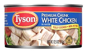 tyson premium chunk white chicken in water, 12.5 oz