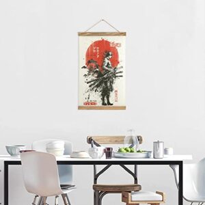 RONIG Anime Poster Wall Hanging Scroll Wooden Frame Poster Canvas Wall Art For Bedroom Decor 13x20in