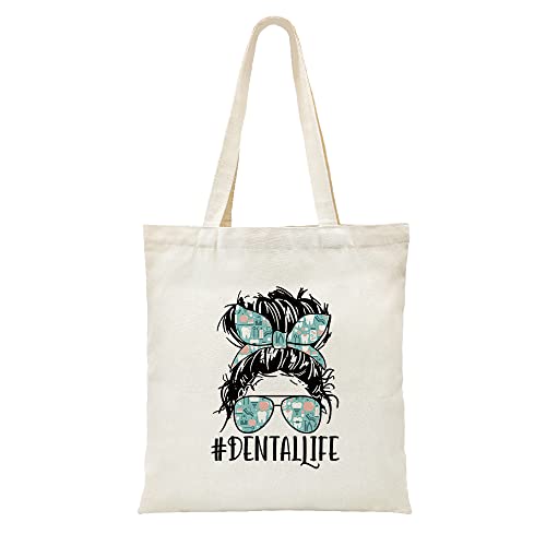 ZHANTUONE Denta Life，The Best Birthday Gift for Dentists, For Women Dental Hygienist Tote Bag，Dental Hygienist Gifts，Dental Assistant Gifts，Dental Hygienist Student Gifts，Funny Dentists Gift