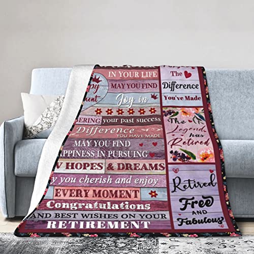 Retirement Gifts for Women Retirement Blanket Retired Throws Blankets Farewell Gifts for Coworker Boss Nurses Teacher 50*60 in