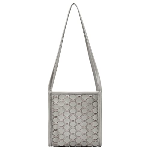 KWANI 0917 Handmade Weaving Tote Shoulder Bags for Women and Ladies (Warn Grey)