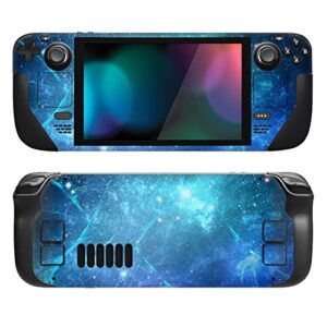 playvital full set skin for steam deck, decal stickers for steam deck handheld gaming pc – blue nebula