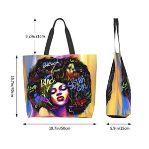 Women Tote Bags African American Women Top Handle Satchel Handbags Black Girl Magic Shoulder Bag For Gym Travel Shopping