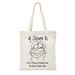zhantuone canvas tote bag gift，a sister is god’s way，for best sisters，best sisters gifts，sister gifts from sister，sister birthday gifts ，sister gift，multipurpose canvas tote bag gift