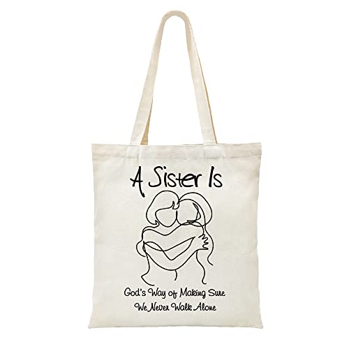 ZHANTUONE Canvas Tote Bag Gift，A Sister Is God’s Way，For Best Sisters，Best Sisters Gifts，Sister Gifts from Sister，Sister Birthday Gifts ，Sister Gift，Multipurpose Canvas Tote Bag Gift