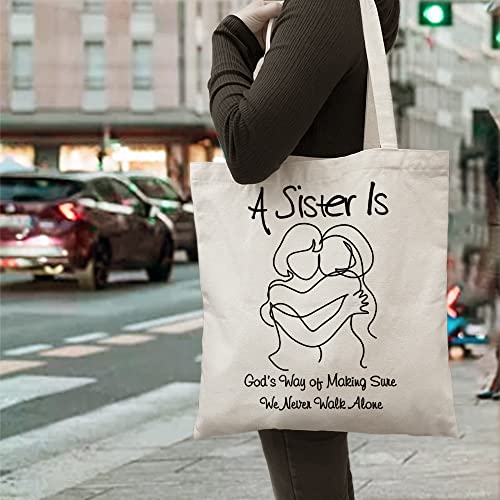 ZHANTUONE Canvas Tote Bag Gift，A Sister Is God’s Way，For Best Sisters，Best Sisters Gifts，Sister Gifts from Sister，Sister Birthday Gifts ，Sister Gift，Multipurpose Canvas Tote Bag Gift