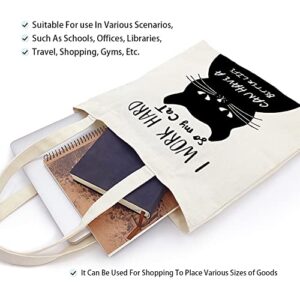 ZHANTUONE Canvas Tote Bag，My Cat Can Have a Better Life ，Cat Mom Cat Dad Gift，Cat Lover Gifts For Men or Women，Great Gift for Cat Lovers，Pet Lovers Birthday Gift，Multipurpose Canvas Tote Bag Gift