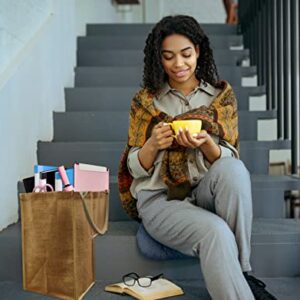 Barcrafters Jute Stair Basket with Cotton Handles, Stairs Organizer and Wooden Stair Step Storage Organizer Eco-Friendly Linen Foldable Basket for Home, Laundry, Shoes, Socks, Blankets, Toys Brown