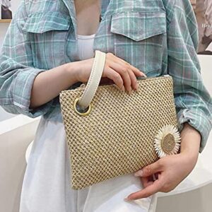 Crossbody Bags for Women Wristlet Wallets Purses for women Straw Tote Handbag Flower Beach Bag Hobo Bag 2023