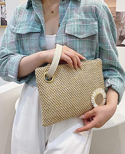 Crossbody Bags for Women Wristlet Wallets Purses for women Straw Tote Handbag Flower Beach Bag Hobo Bag 2023