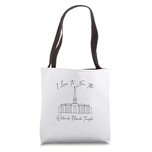 Orlando FL Temple, I love to see my temple, calligraphy Tote Bag