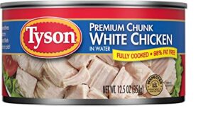 tyson foods premium chunk white chicken 98% fat free, 12.5oz can