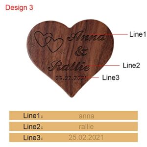 ANQIYI Personalized Engagement Ring Box Wedding Ring Holder Case for 2 Rings, Engraved Name Wooden Jewelry Ring Boxes for Wedding Proposal Engagement